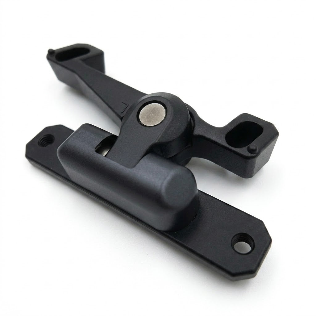 Adjustable Rotating Screen Mount Kit part for Tesla Model 3/Y, showcasing the black mounting mechanism.