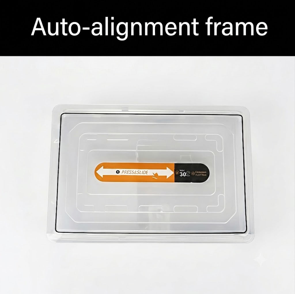 Tesla Tempered Glass Dual-Sense Screen Protector auto-alignment frame for precise installation.