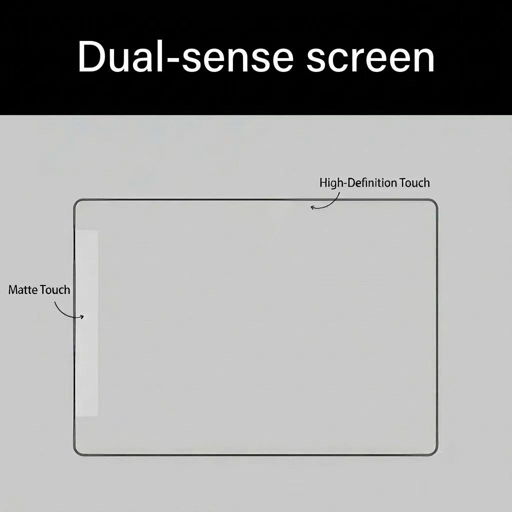Tesla Tempered Glass Dual-Sense Screen Protector showing Matte Touch and High-Definition Touch options.