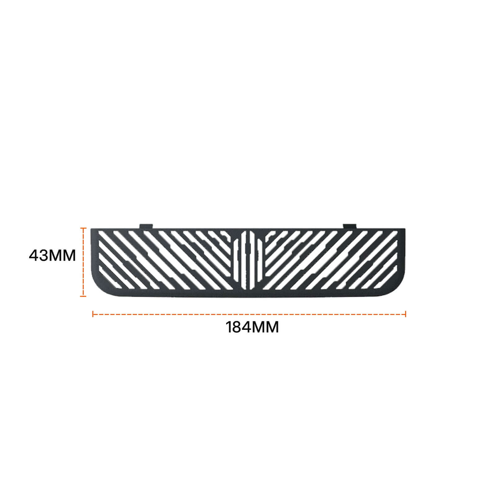 Close-up of Tesla Model Y Juniper 2025 Under Seat/Rear Air Vent Cover showing dimension details