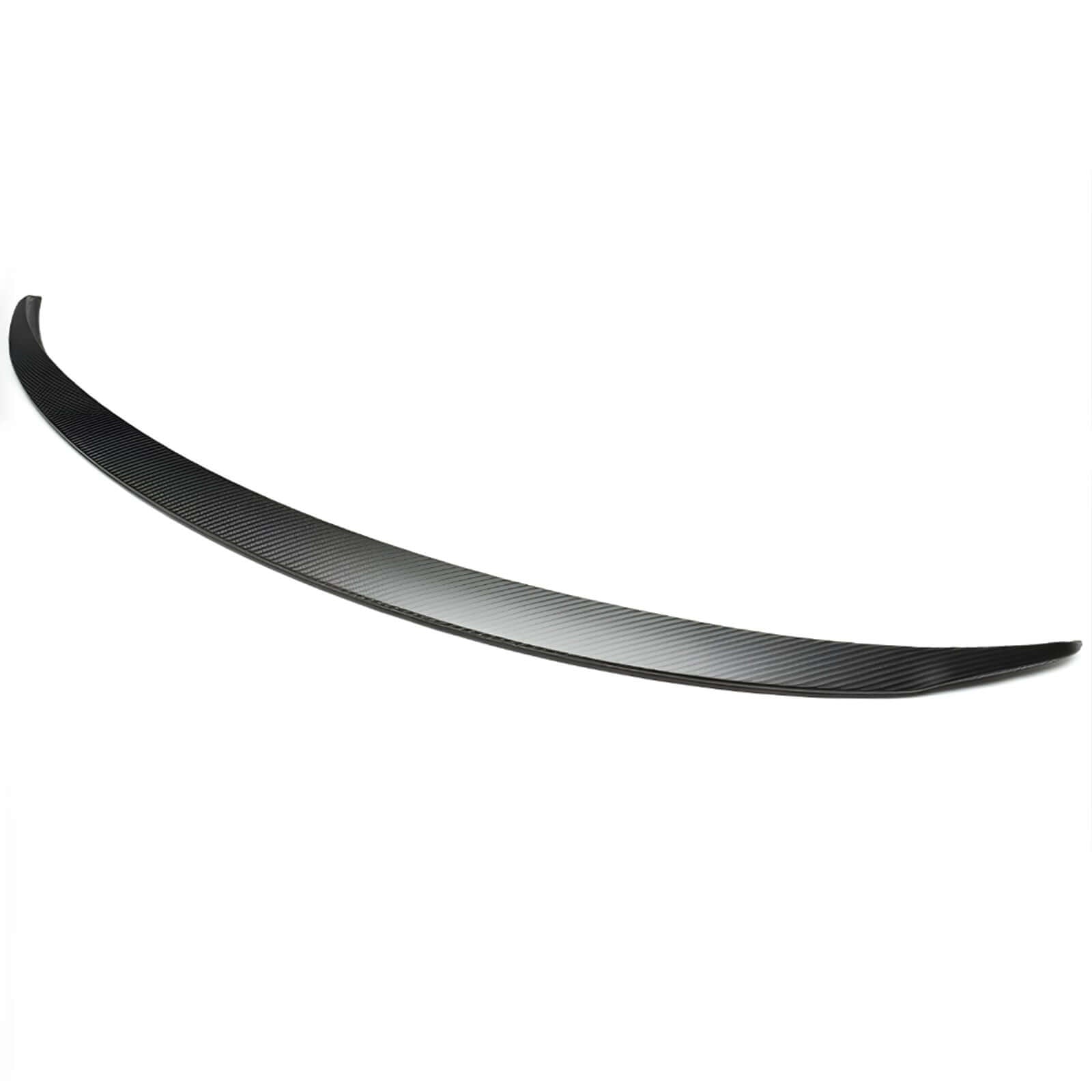 Veekys real dry carbon fiber spoiler for 2025+ Tesla Model Y Juniper, matte 3K twill weave finish, side profile view