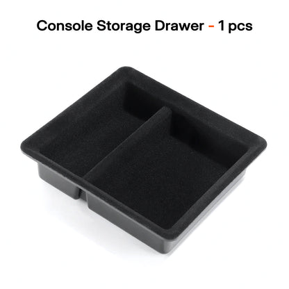Tesla Model 3 Highland 2024 & Model Y Juniper 2025 Velvet Armrest Organizer - Premium Storage Tray, Anti-Scratch & Custom Fit