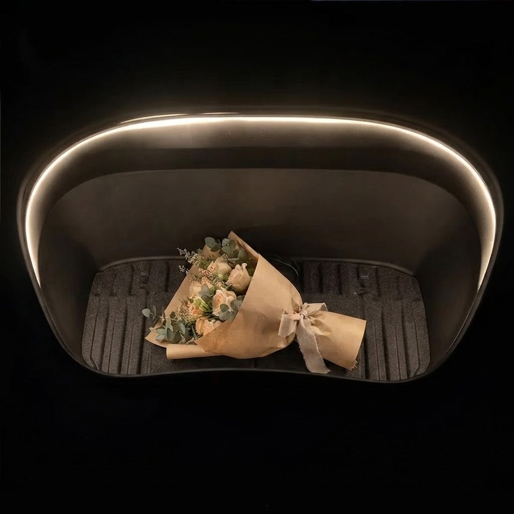 Tesla Model 3 / 3 Highland Frunk Light Pro - Bande LED RGBIC 16M contrôlée par application, mode spectacle & flux dynamique pour ambiance DIY