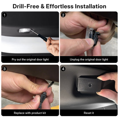 Tesla Model 3 / 3 Highland & Y / Y Juniper OEM Welcome Projection Lights - Premium LED Logo, Crisp Projection