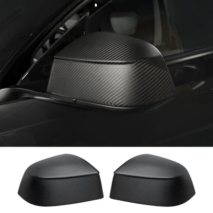 Real Dry Carbon Fiber Mirror Covers for Tesla Model Y Juniper 2025 - OEM Factory Fit & Aggressive Style