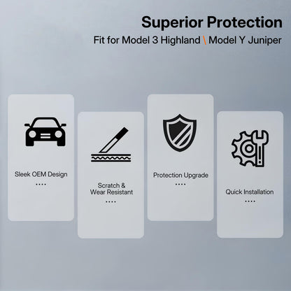 Real Dry Carbon Fiber Side Camera Covers for Tesla Model 3 Highland 2024 & Model Y Juniper 2025 - OEM Fit, Anti-Scratch Protection