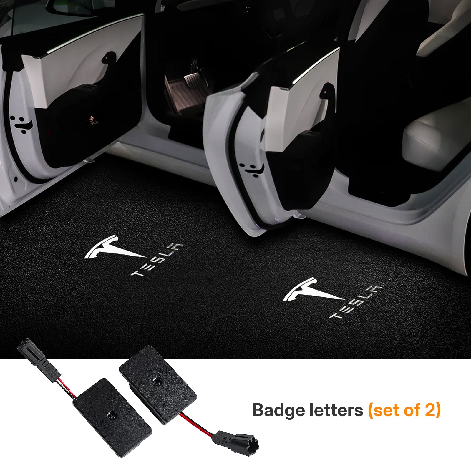 Tesla Model 3 / 3 Highland & Y / Y Juniper OEM Welcome Projection Lights - Premium LED Logo, Crisp Projection