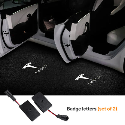 Tesla Model 3 / 3 Highland & Y / Y Juniper OEM Welcome Projection Lights - Premium LED Logo, Crisp Projection