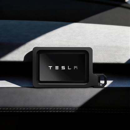 Tesla Key Card Holder - Magnetic Snap Cover & Reinforced Backplate | Installation in Seconds, No Tools！.