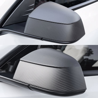 Real Dry Carbon Fiber Mirror Covers for Tesla Model Y Juniper 2025 - OEM Factory Fit & Aggressive Style