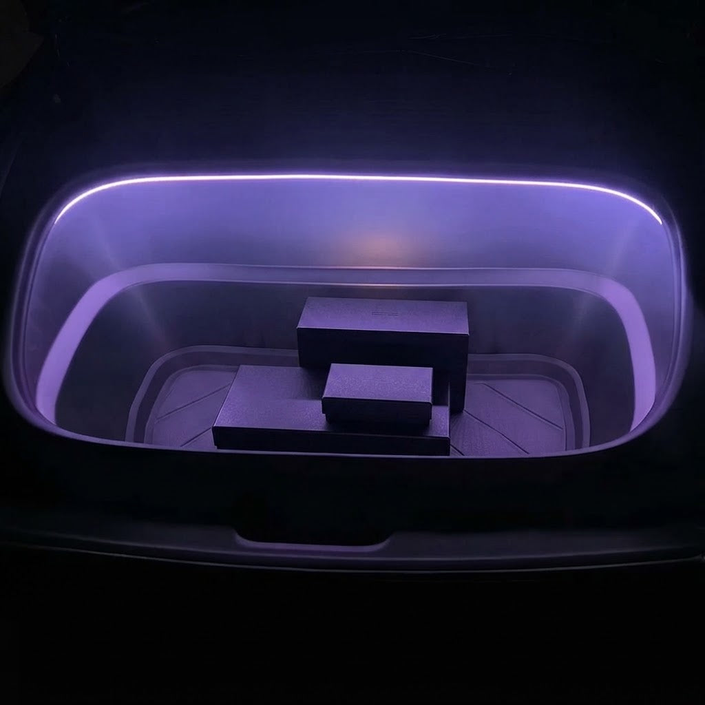 Tesla Model Y / Y Juniper Frunk Light Pro - App-styret RGBIC 16M farvet LED-strip, Show Mode & dynamisk flow til DIY stemning