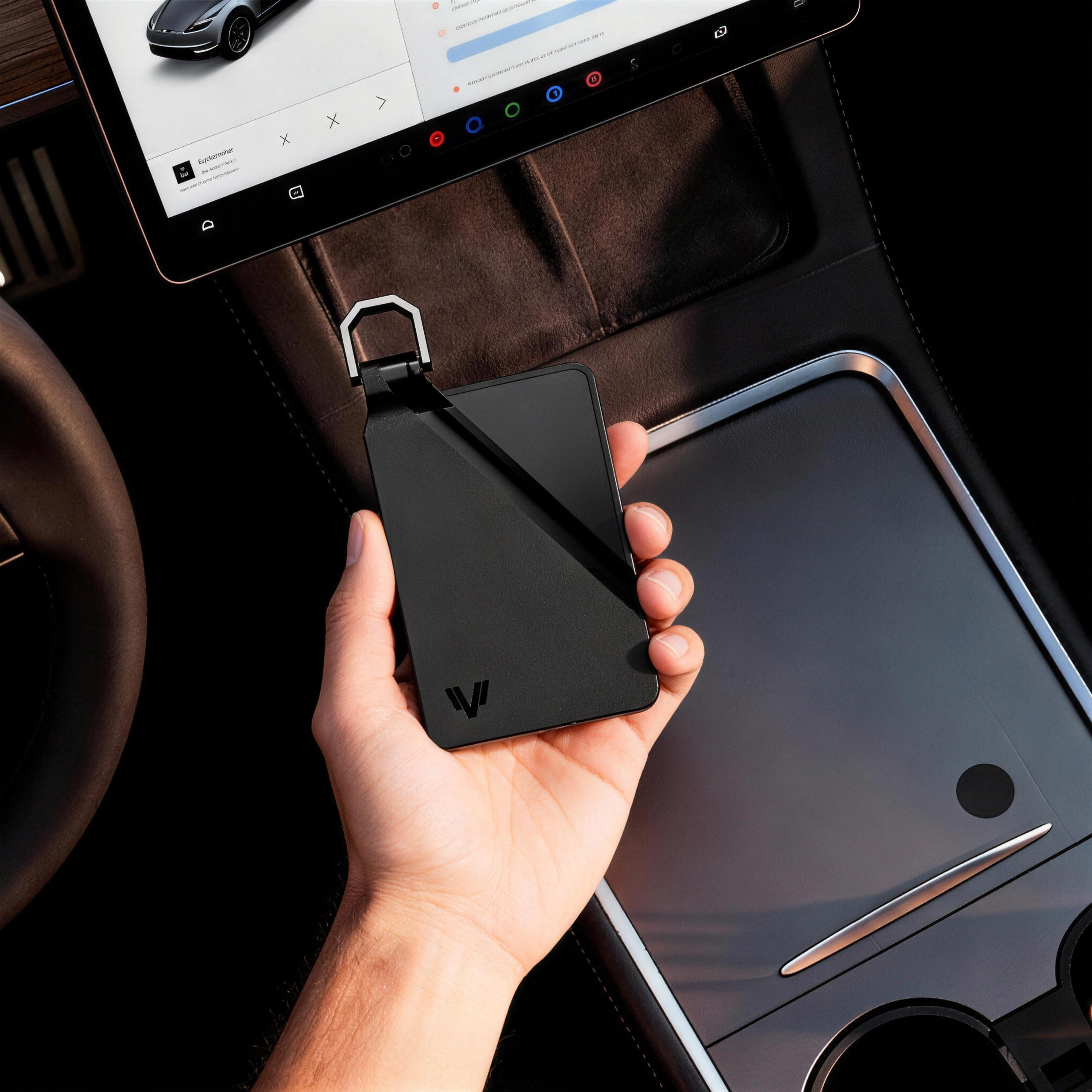 Tesla Key Card Holder - Magnetic Snap Cover & Reinforced Backplate | Installation in Seconds, No Tools！