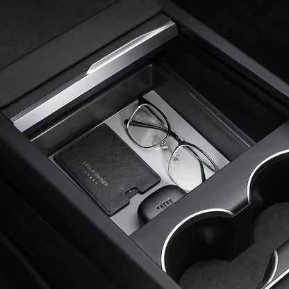 Tesla Model 3 Highland 2024 & Model Y Juniper 2025 Clear Armrest Organizer - See-Through Storage Drawer, Scratch Resistant & OEM Fit