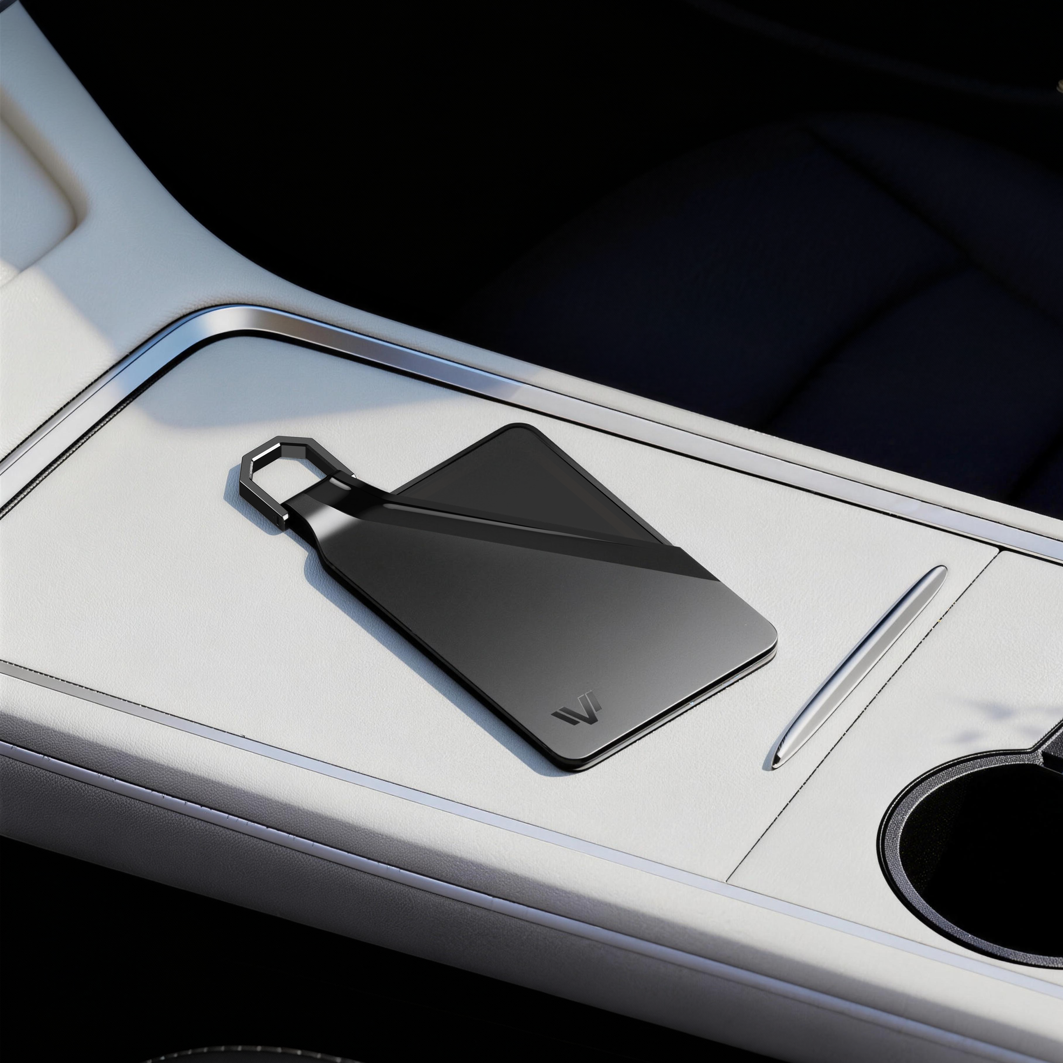 Tesla Key Card Holder - Magnetic Snap Cover & Reinforced Backplate | Installation in Seconds, No Tools！