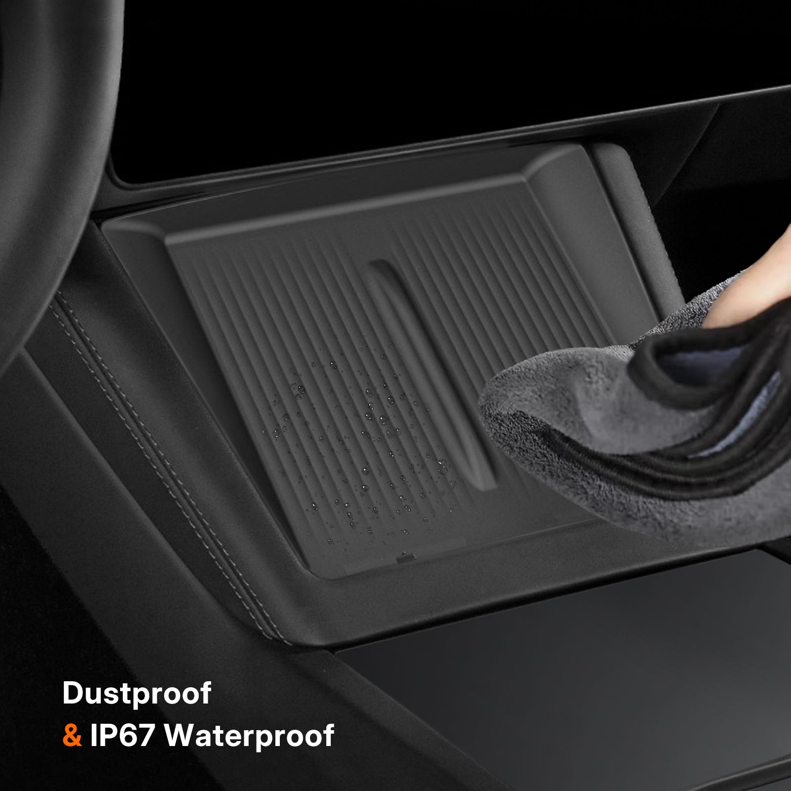 Tesla Model Y Juniper 2025 / Model 3 Highland 2024 Console Wireless Charging Pad - Anti-Slip Silicone Mat, 15W Fast Charging & OEM Fit