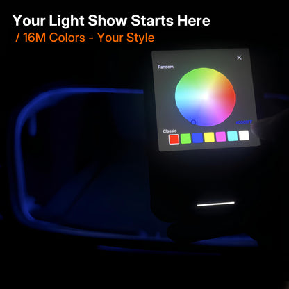 Tesla Model 3 / 3 Highland Trunk Light Pro - App-Controlled RGBIC 16M Color LED Strip, Show Mode & Dynamic Flow for DIY Ambiance