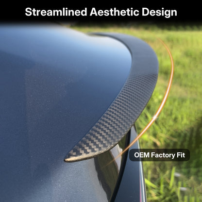 Real Dry Carbon Spoiler for Tesla Model 3 Highland 2024 - Fix Naked Trunk! OEM Performance Look & 3X Downforce