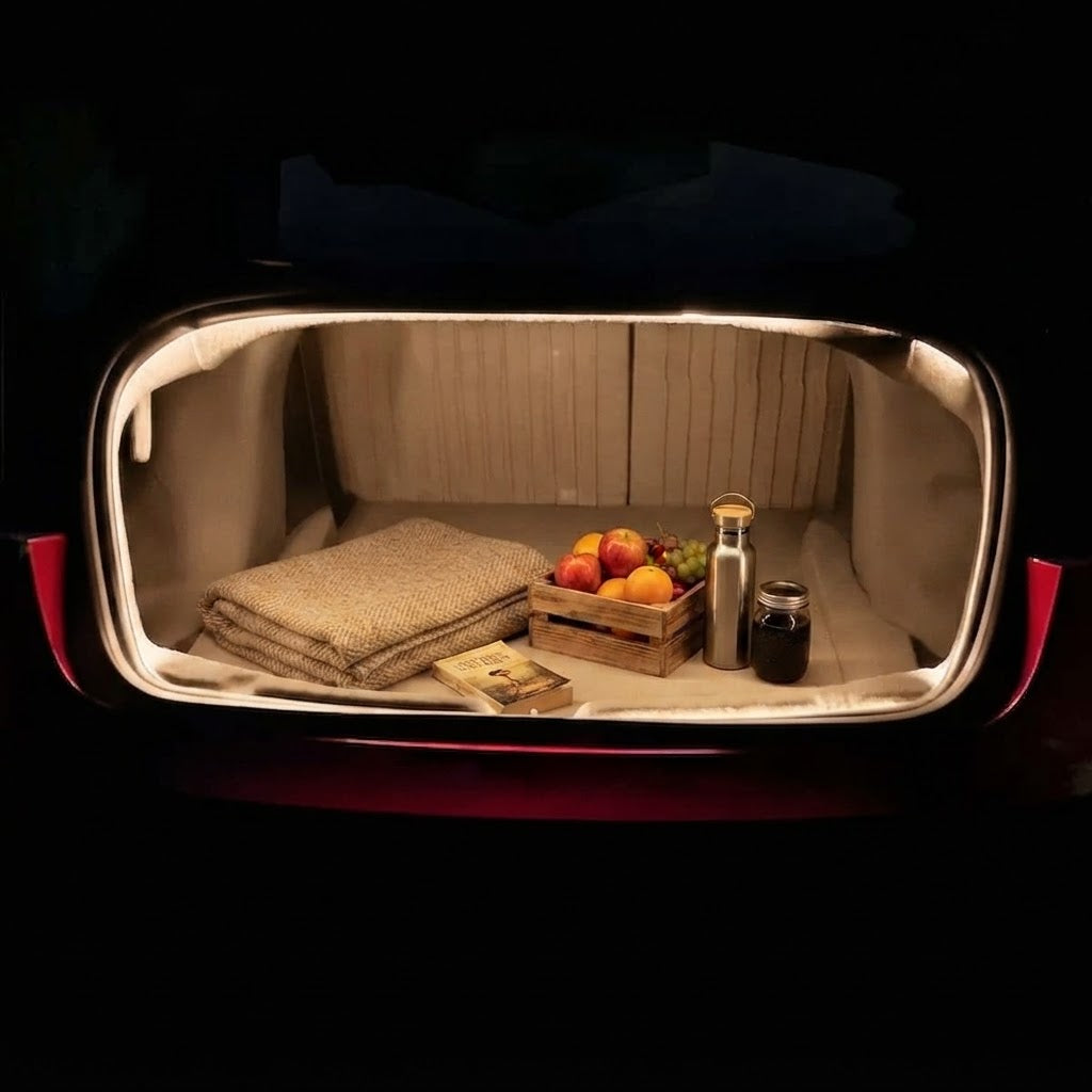 Tesla Model 3 / 3 Highland Trunk Light Pro - Bande LED RGBIC 16M contrôlée par application, mode spectacle & flux dynamique pour ambiance DIY