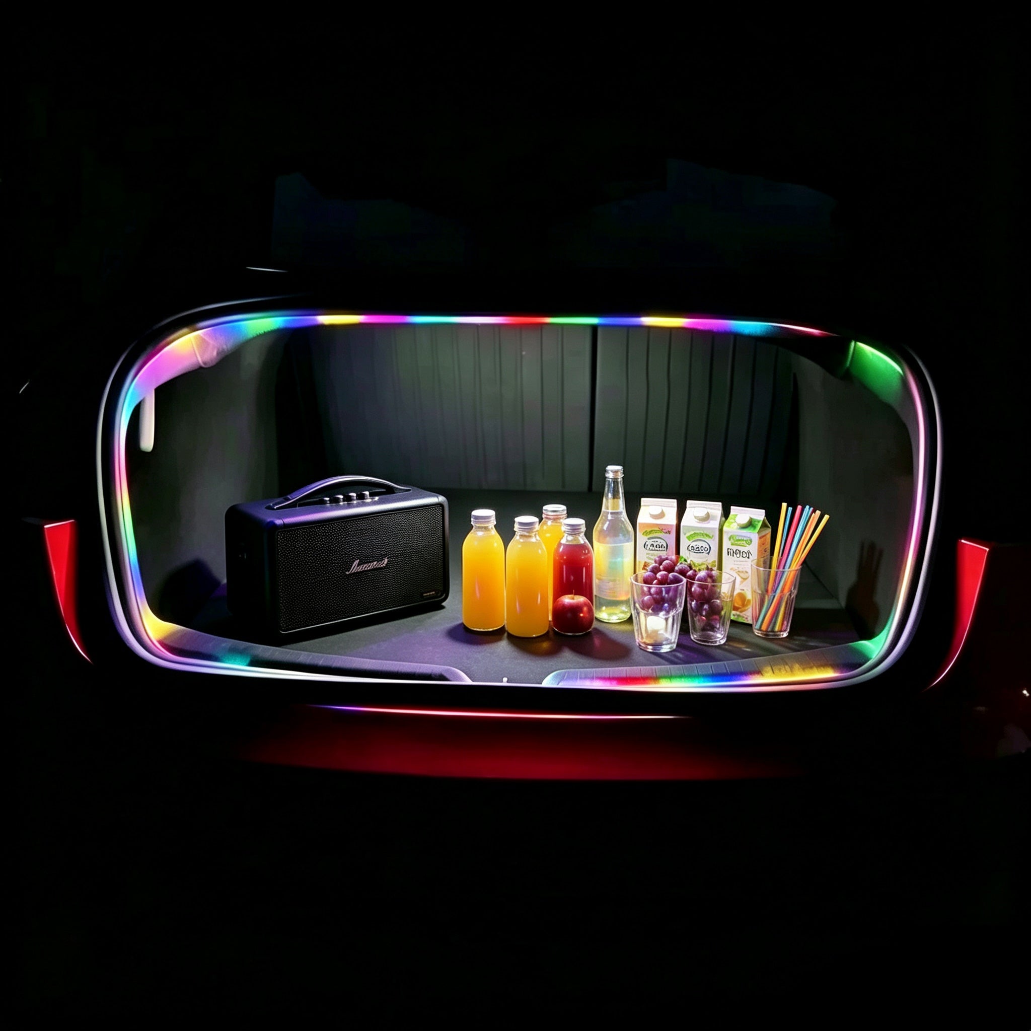 Tesla Model 3 / 3 Highland Trunk Light Pro - Bande LED RGBIC 16M contrôlée par application, mode spectacle & flux dynamique pour ambiance DIY