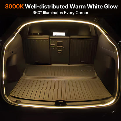 Fix Dark Trunk! Tesla Model Y Juniper 2025 Trunk LED Light Strip - Warm White 3000K Ambient Glow Auto On/Off | OEM Style Plug & Play
