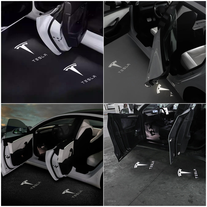 Tesla Model 3 / 3 Highland & Y / Y Juniper OEM Welcome Projection Lights - Premium LED Logo, Crisp Projection