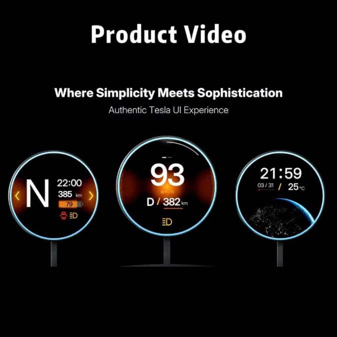 Tesla Model 3 Highland 2024 HUD Display - Wireless OLED Instrument Cluster | Upgraded Smart Mini Screen