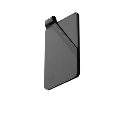 Close-up of Tesla Key Card Holder - Magnetic Snap Cover & Reinforced Backplate showing sleek, modern design in black