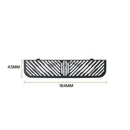 Close-up of Tesla Model Y Juniper 2025 Under Seat/Rear Air Vent Cover showing dimension details