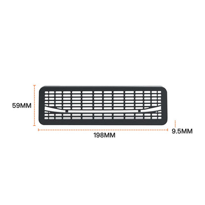 Close-up of Tesla Model Y Juniper 2025 Under Seat/Rear Air Vent Cover dimensions showing precise measurements