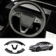 Real Dry Carbon Fiber Steering Wheel Trim Cover Kit for Tesla Model 3 Highland 2024 & Y Juniper 2025 - OEM Factory Fit | Snap On Design